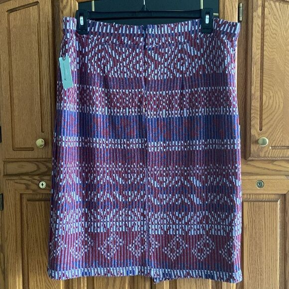 Anthropologie Maeve Carolina Bohochic Grandpacore Knit Pencil Asymmetrical Skirt - Picture 3 of 12